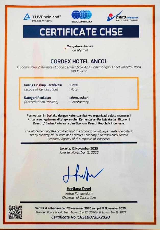 Cordex Hotel Ancol Джакарта Экстерьер фото